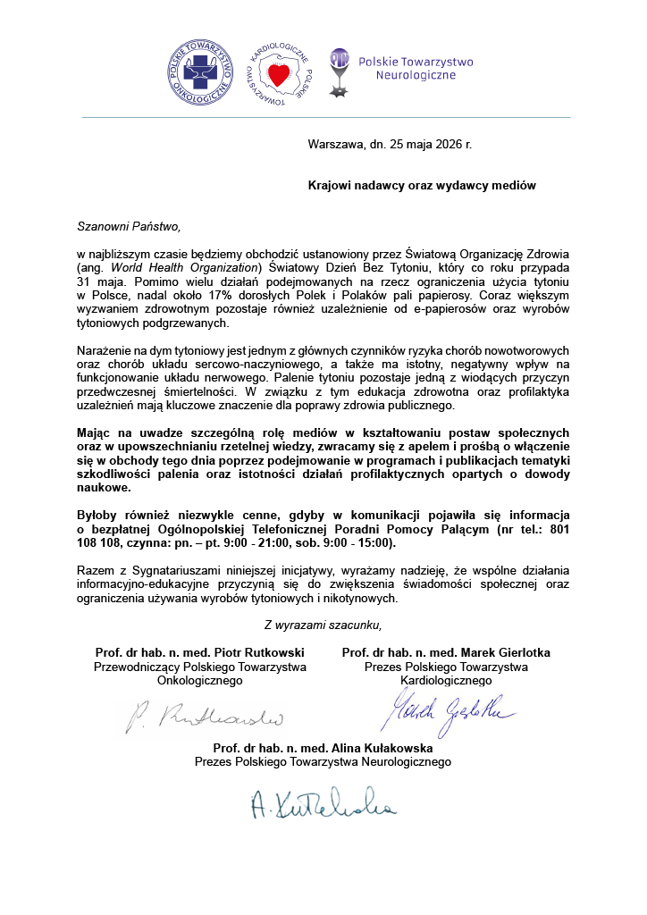 Światowy Dzień Bez Tytoniu List Otwarty
